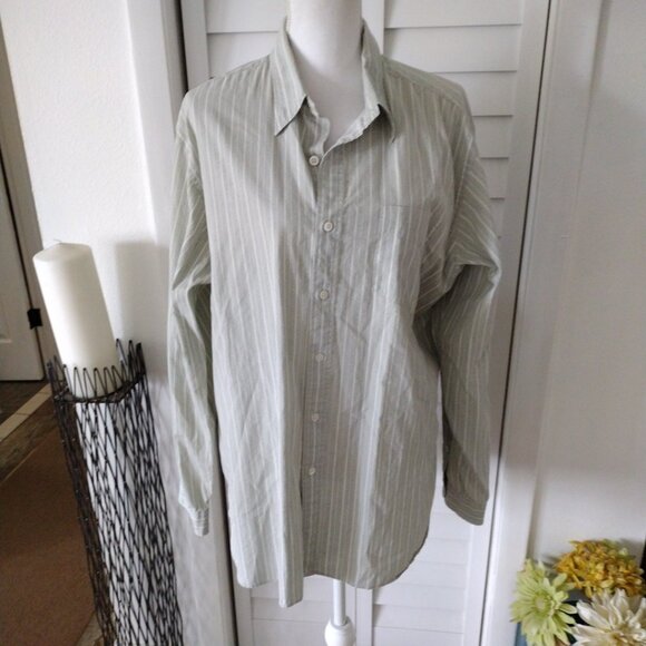 Polo Ralph Lauren Green & White Stripe Diamond Pattern Long Sleeve XL‎ - Picture 1 of 10